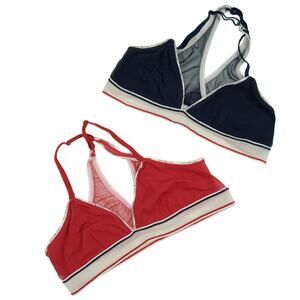Tommy Hilfiger Red and Navy Sports Bras